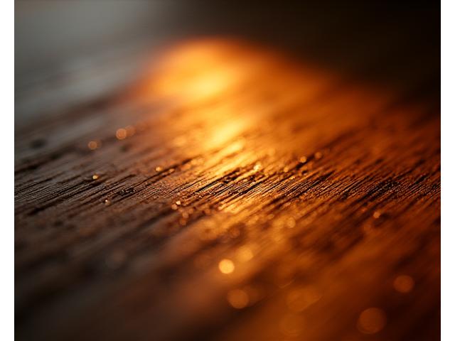 Nahaufnahme einer innovativen Optik, die Licht durch Holz leitet und einzigartige Effekte erzeugt